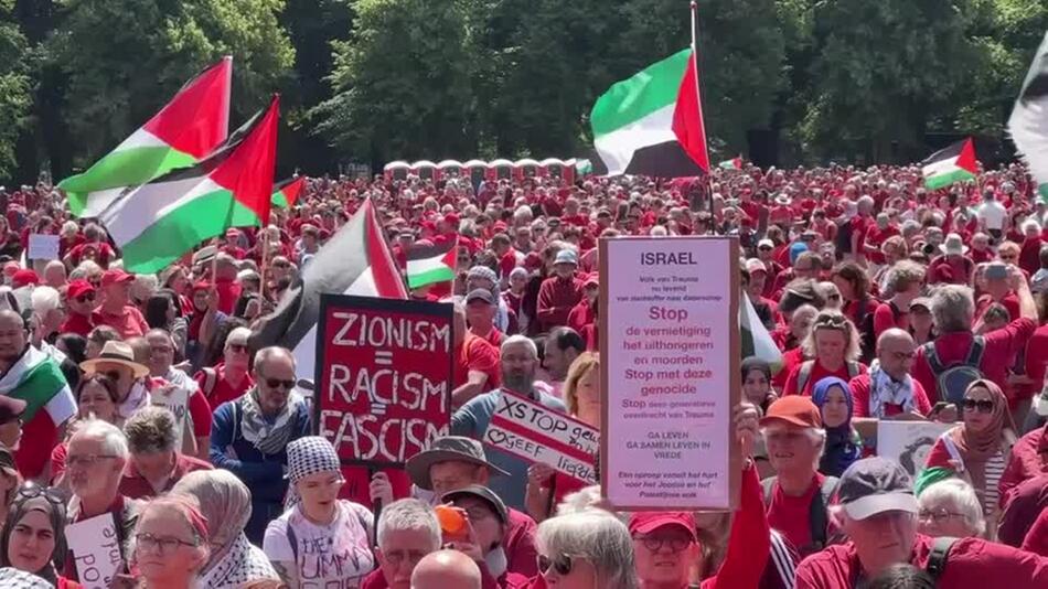 Zehntausende demonstrieren in Den Haag für Sanktionen gegen Israel