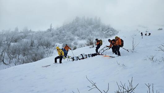 Die Bergung des Verletzten in der Osterhorngruppe