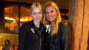 Die früheren Profi-Schwimmerinnen Fürstin Charlène von Monaco (l.) und Franziska van Almsick ...