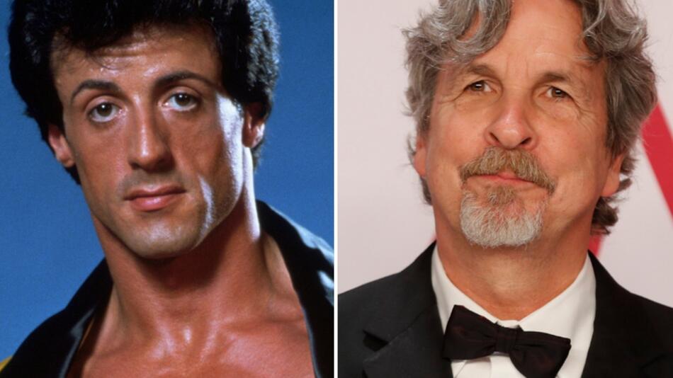 Sylvester Stallone als Rocky Balboa in "Rocky", daneben "I Play Rocky"-Regisseur Peter Farrelly.