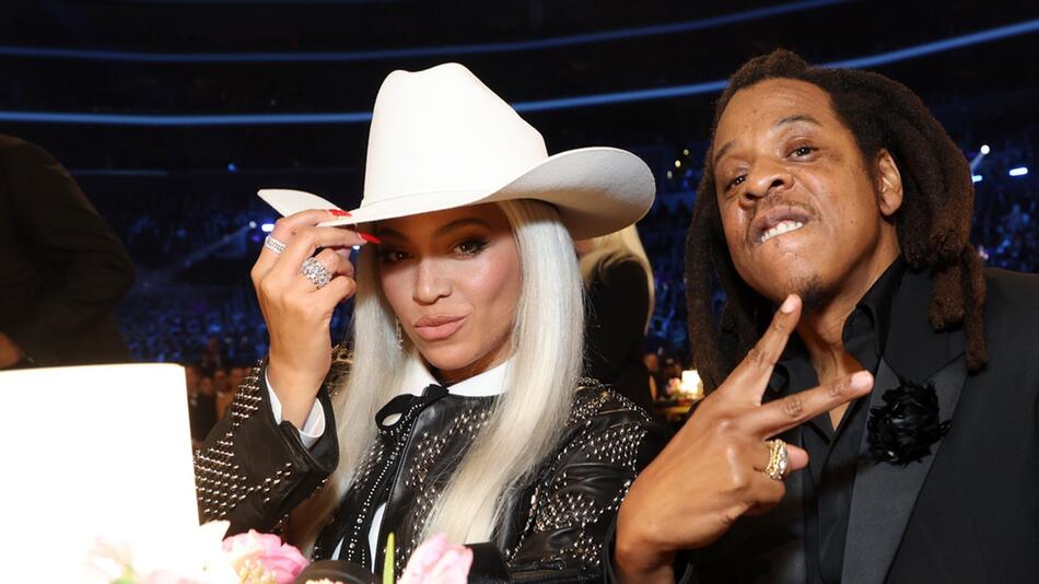 Beyoncé mit Jay-Z bei der Grammy-Verleihung 2024.