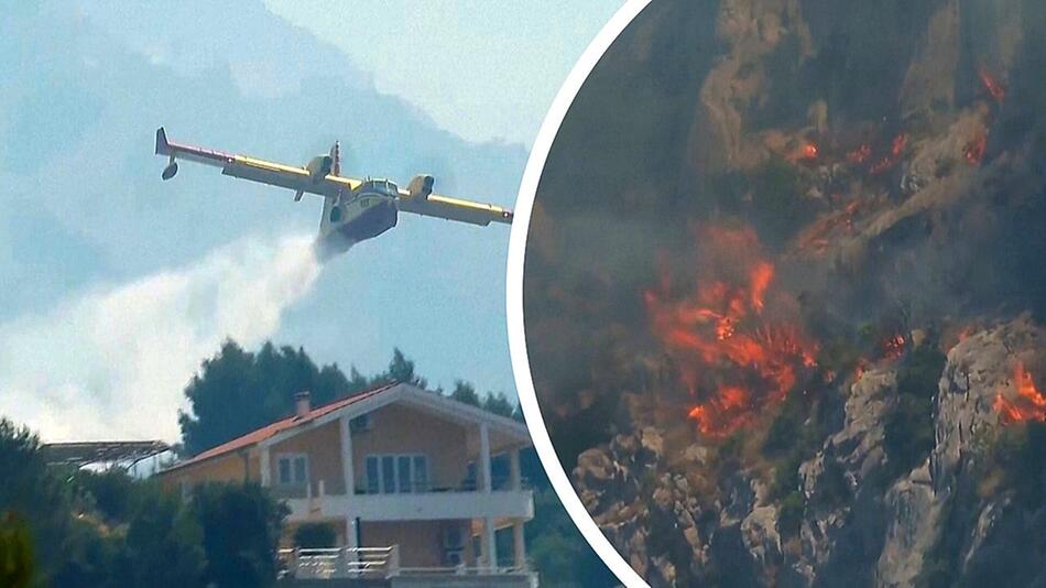 Verdacht auf Brandstiftung: Menschen fliehen vor Waldbrand in Kroatien