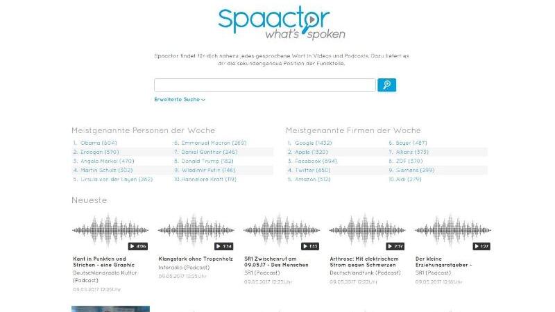 Suchmaschine Spaactor