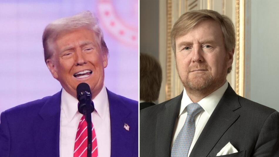 Besondere Ehre zum Nato-Gipfel: Donald Trump (l.) darf im Palast von König Willem-Alexander ...