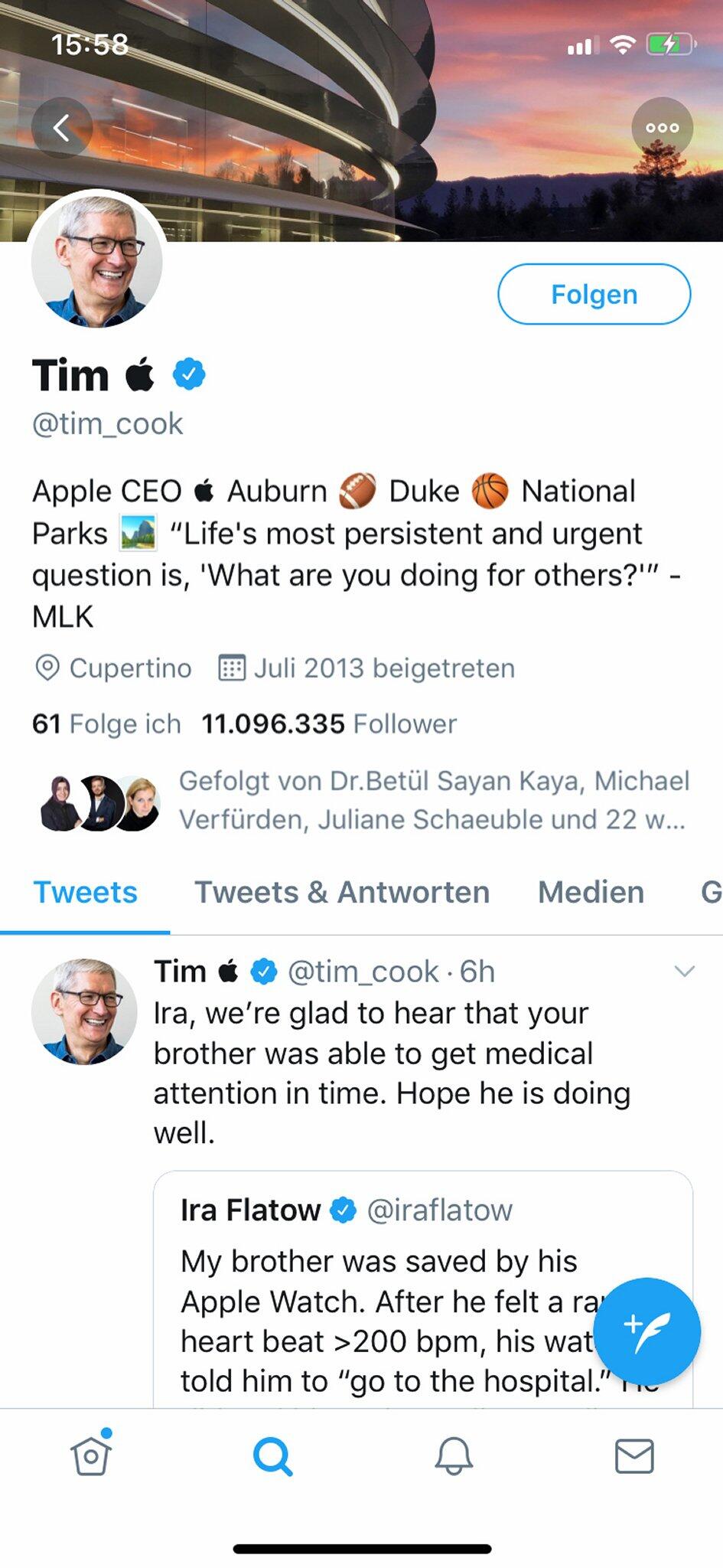 Twitter-Account von Tim Cook