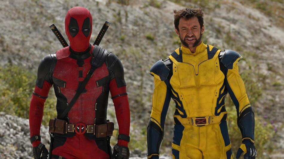 "Deadpool & Wolverine": Ryan Reynolds mit Maske (l.), Hugh Jackman ohne...