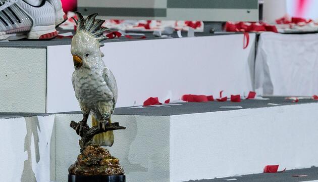 Bei der Meisterfeier in der Allianz Arena erlebt eine Kakadu-Figur seinen größten Moment.