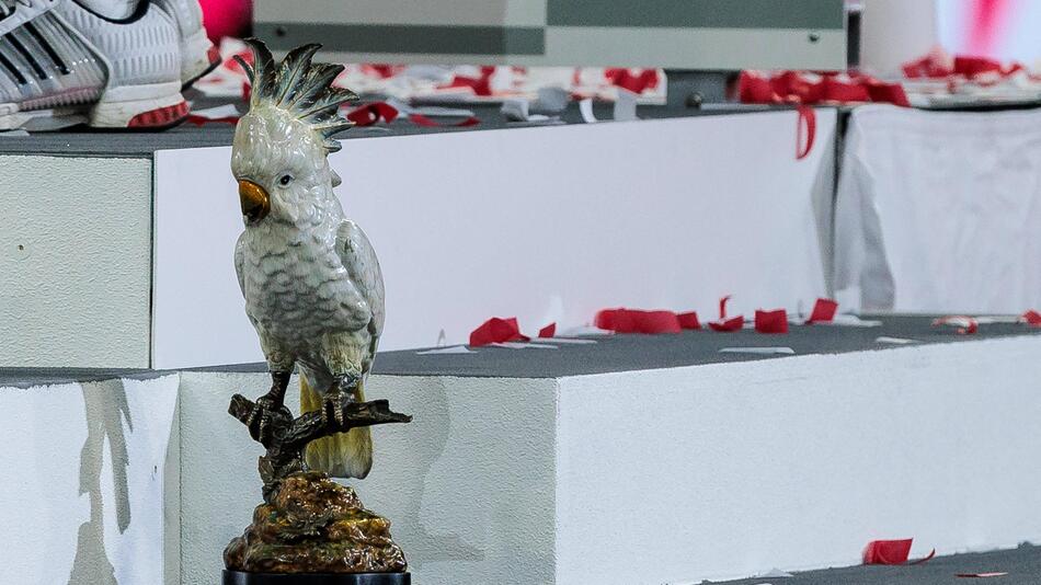 Bei der Meisterfeier in der Allianz Arena erlebt eine Kakadu-Figur seinen größten Moment.