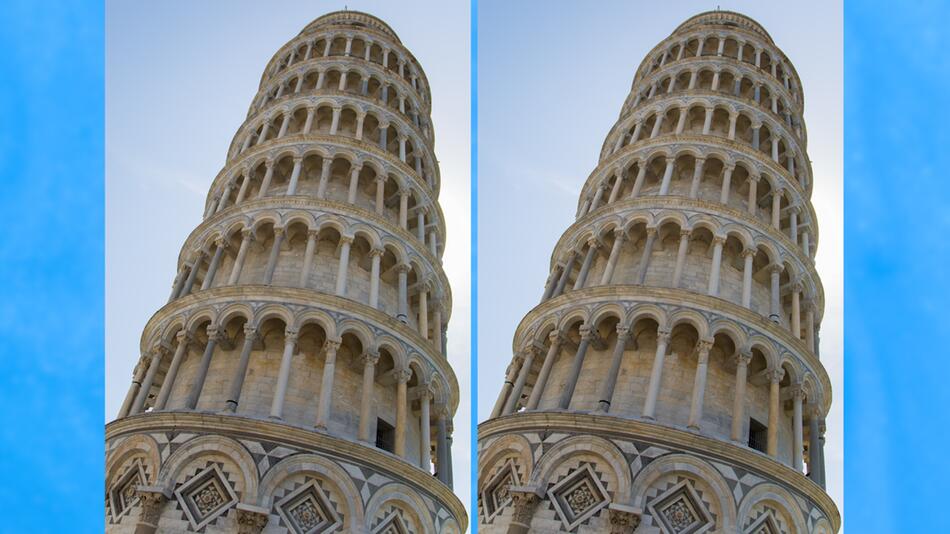 Schiefe-Turm-Illusion: Zwei Bilder des Schiefen Turms von Pisa verblüffen die Betrachter