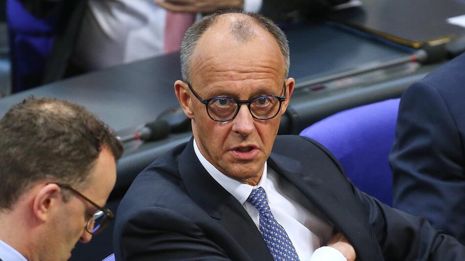 Friedrich Merz bei der Bekanntgabe des Ergebnisses des ersten Wahlgangs.