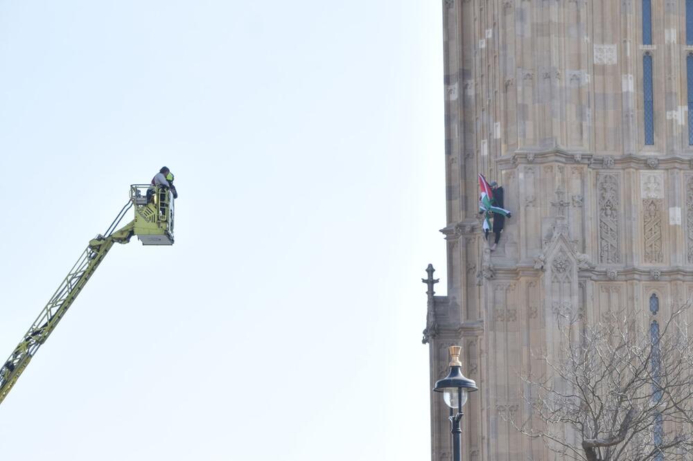 Pro-Palästinensische Aktion am Big Ben in London