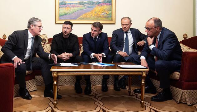 Merz, Macron, Starmer und Tusk in Kiew