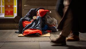 Obdachloser in der Weihnachtszeit