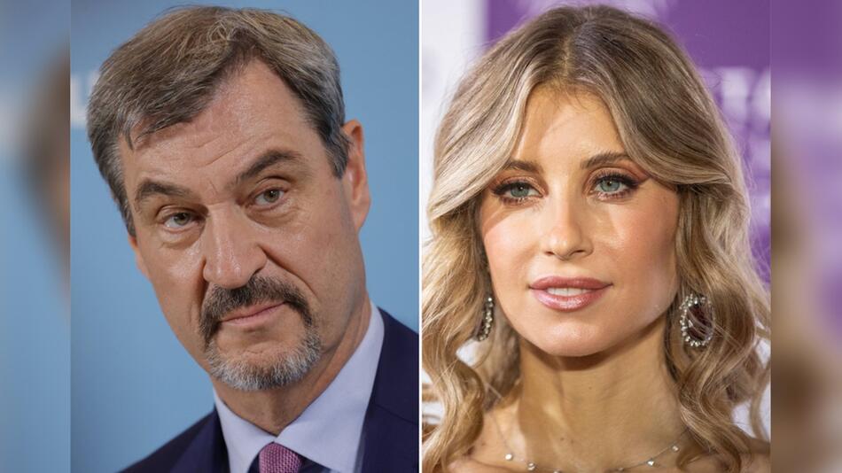 Ein ungewöhnliches Treffen: Markus Söder und Cathy Hummels.