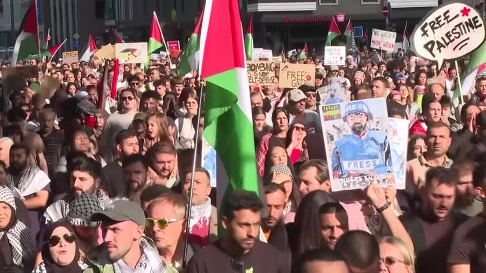 Frankfurt: Tausende bekunden Solidarität mit Menschen im Gazastreifen