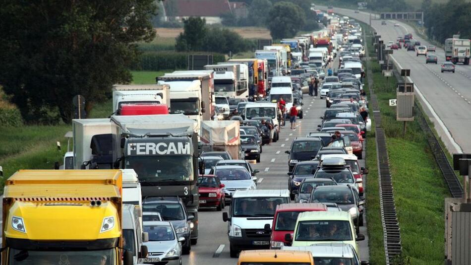 Stau auf der Autobahn