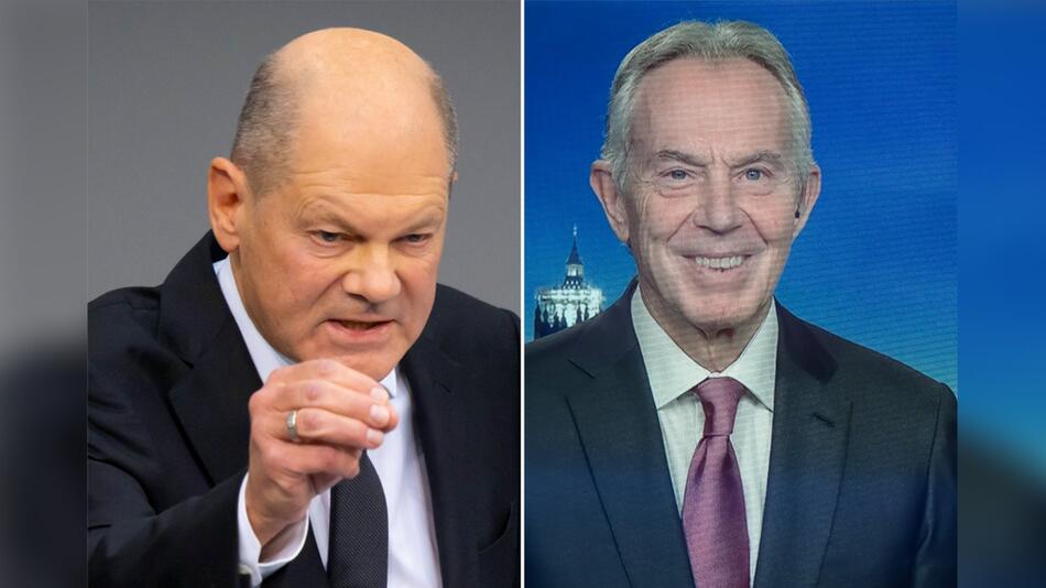 Olaf Scholz und Tony Blair sind am Mittwoch in der Talkshow "Maischberger".