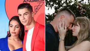 Planen zu heiraten: Christiano Ronaldo und seine Verlobte Georgina Rodriguez (l.) sowie Taylor ...