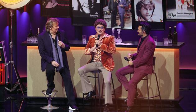 Atze Schröder (M.) mit Howard Carpendale und Giovanni Zarrella bei der Aufzeichnung der ZDF ...