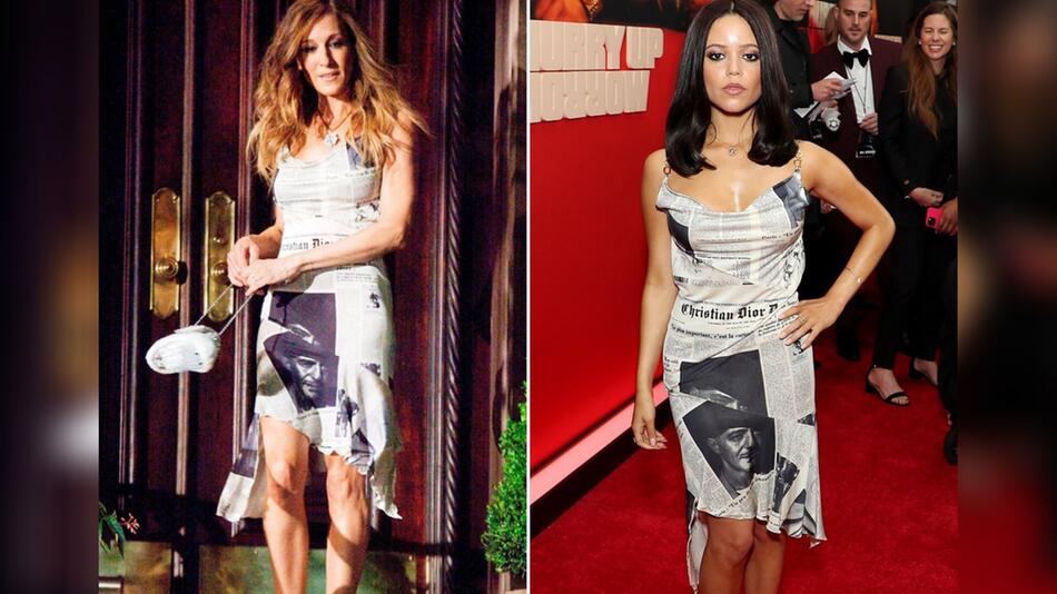 Ein Kleid, zwei Ikonen: Sarah Jessica Parker (l.) und Jenna Ortega.