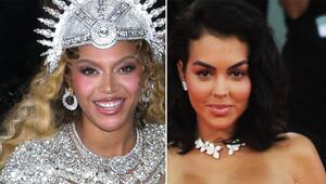 Beyoncé trug das Collier bei der Met Gala 2025 (l.) - Georgina Rodríguez (Archivfoto) wählte es ...