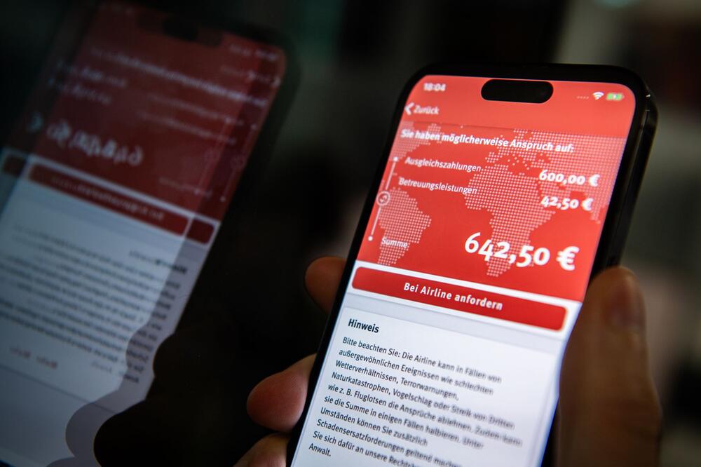 Die kostenlose Flugärger-App auf einem Smartphone