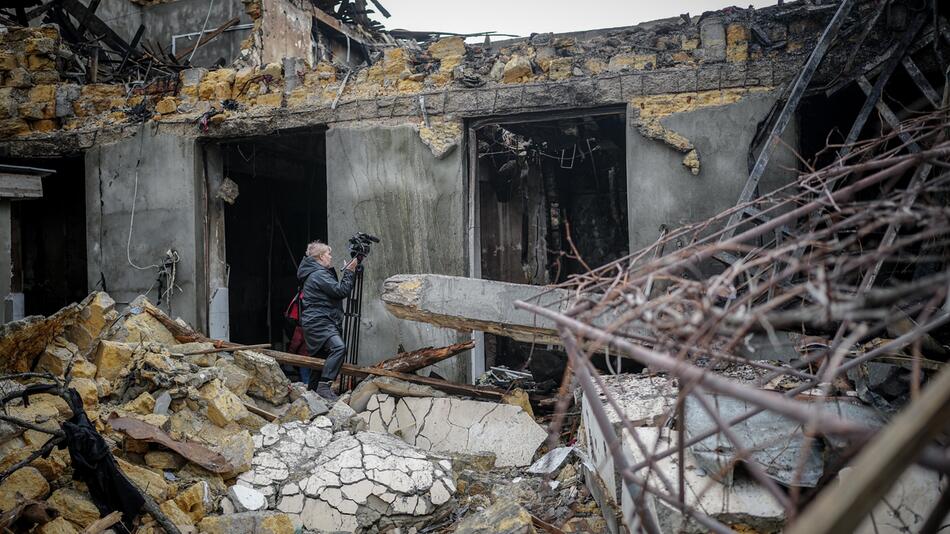 zerstörte Näherei in der Hafenstadt Odessa