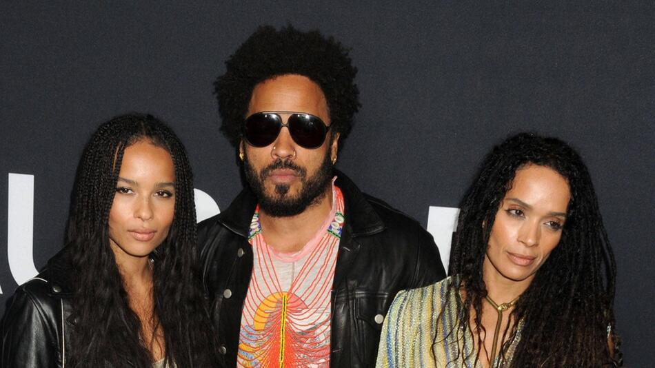 Lenny Kravitz mit Ex-Ehefrau Lisa Bonet (rechts) und Tochter Zoë Kravitz.