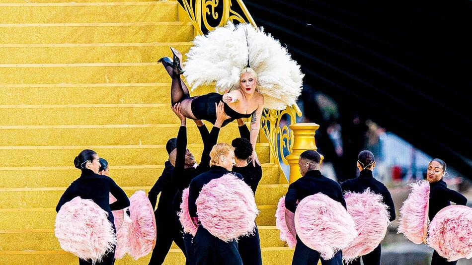 Lady Gaga während der Eröffnungsfeier der Olympischen Spiele in Paris.