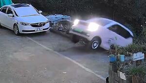 Missglücktes Parkmanöver: Auto stürzt in China rückwärts von Kante