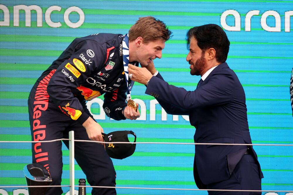 Max Verstappen und Fia-Chef Mohammed Ben Sulayem