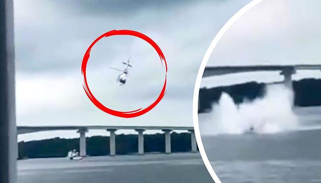 Hubschrauber kracht ins Meer – Insassen gerettet