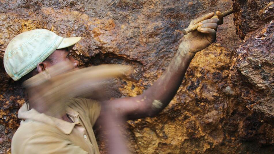 Arbeiter in Mine im Kongo