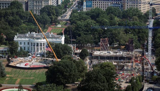 Baumaßnahmen am Weißen Haus in Washington