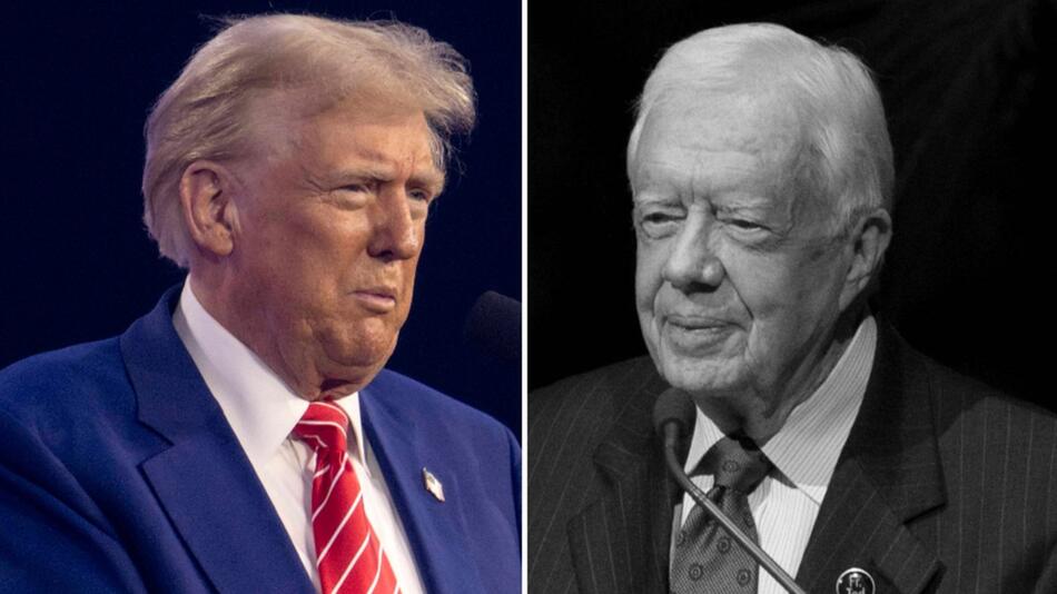 Lagen politisch stets weit auseinander: Donald Trump (li.) und der frühere US-Präsident Jimmy Carter