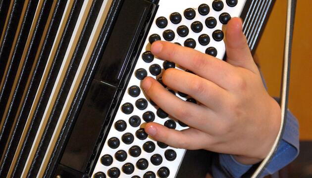 Musikant mit Akkordeon: Von den gestohlenen Instrumenten fehlt bisher jede Spur