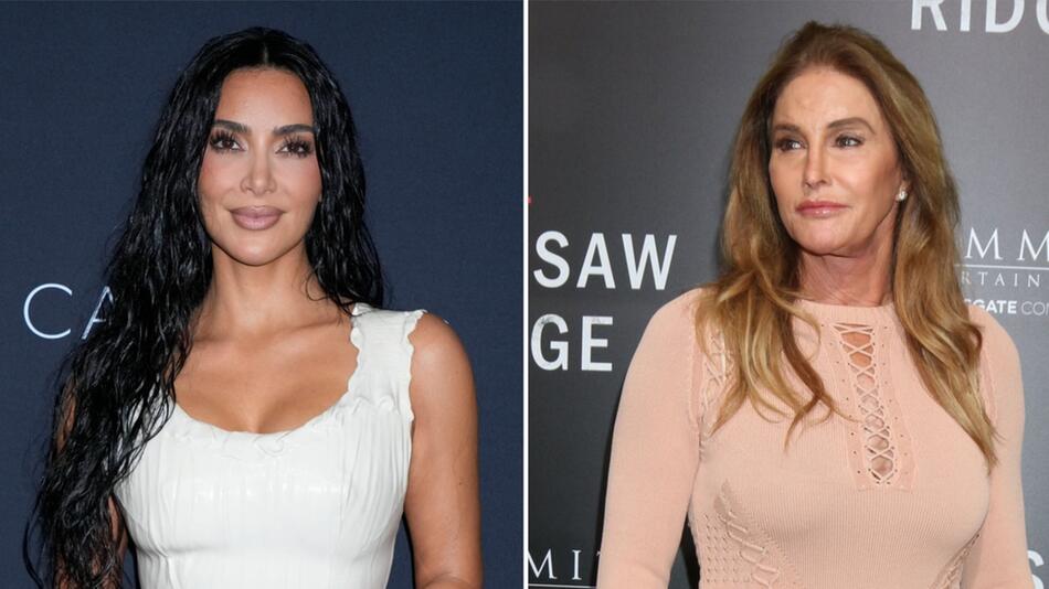 Kim Kardashian (li.) war beim 75. Geburtstag von Caitlyn Jenner.