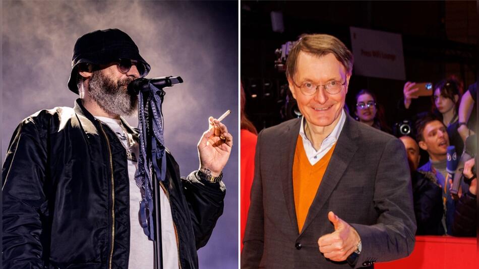 Geben gemeinsam das Hanf frei: Politiker Karl Lauterbach (r.) und Rapper Sido.