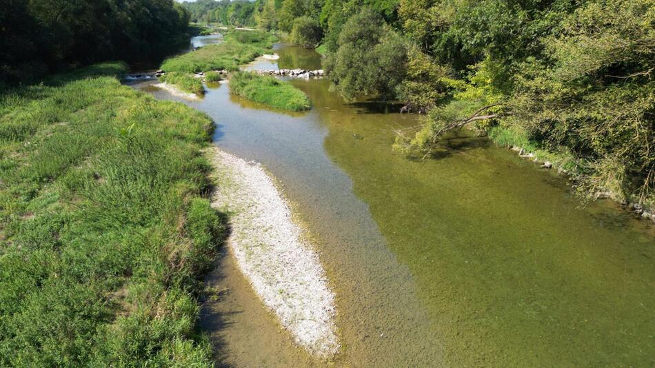 Fluss mit wenig Wasser