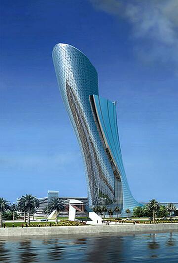 Der Turm "Capital Gate Tower"