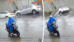 Straße stürzt ein – Arbeiter und Autos werden von Loch verschluckt