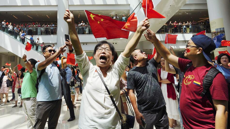 Prochinesische Proteste in Hongkong