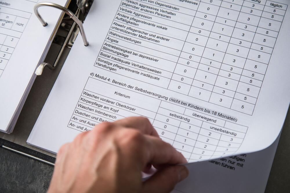 Fragebogen zur Feststellung eines Pflegegrad