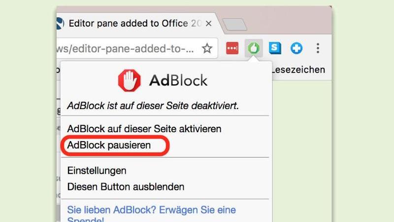 Einstellungen eines Adblockers