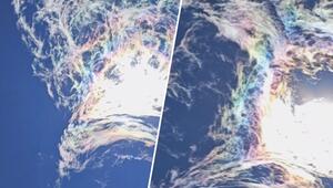 Bezaubernder Anblick: Augenzeugen filmen Regenbogenwolke in China