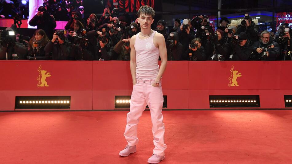 Timothée Chalamet begeistert in Baby-Pink bei der Berlinale.