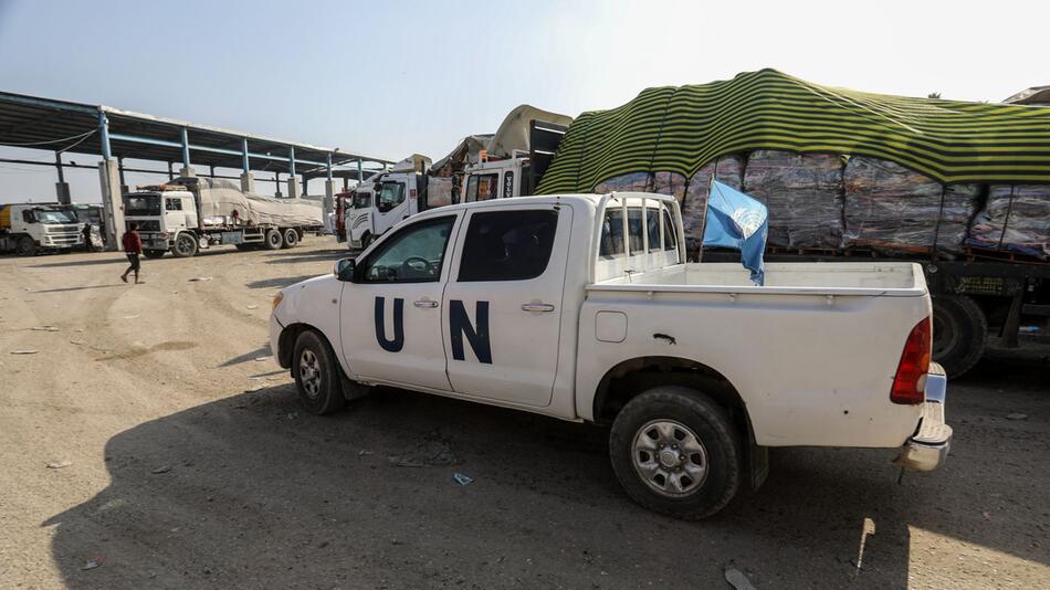 Nahostkonflikt - UN-Fahrzeug in Rafah