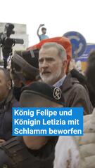 König Felipe und Königin Letizia mit Schlamm beworfen