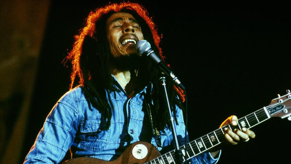 Reggae-Ikone Bob Marley im Jahr 1976 bei einem Konzert in Los Angeles