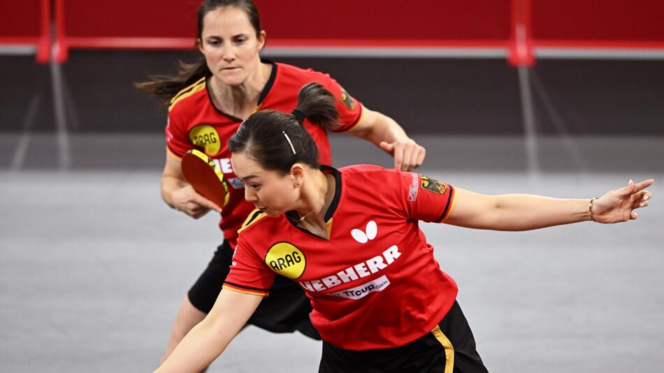 Deutsches Tischtennis-Doppel Yuan Wan/Sabine Winter